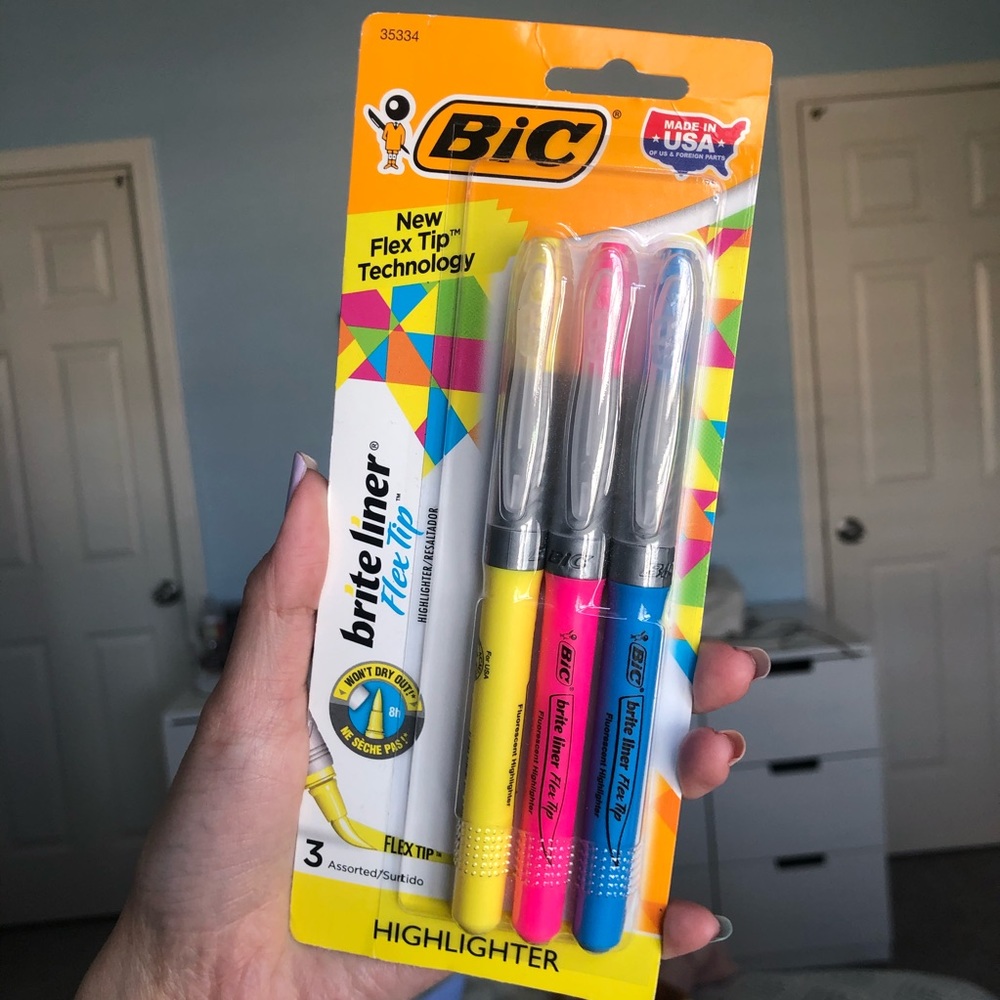 BIC highlighters flex tip